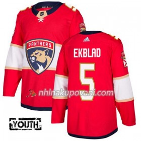 Florida Panthers Dresy Aaron Ekblad 5 Červená 2017-2018 Adidas Authentic - Dětské